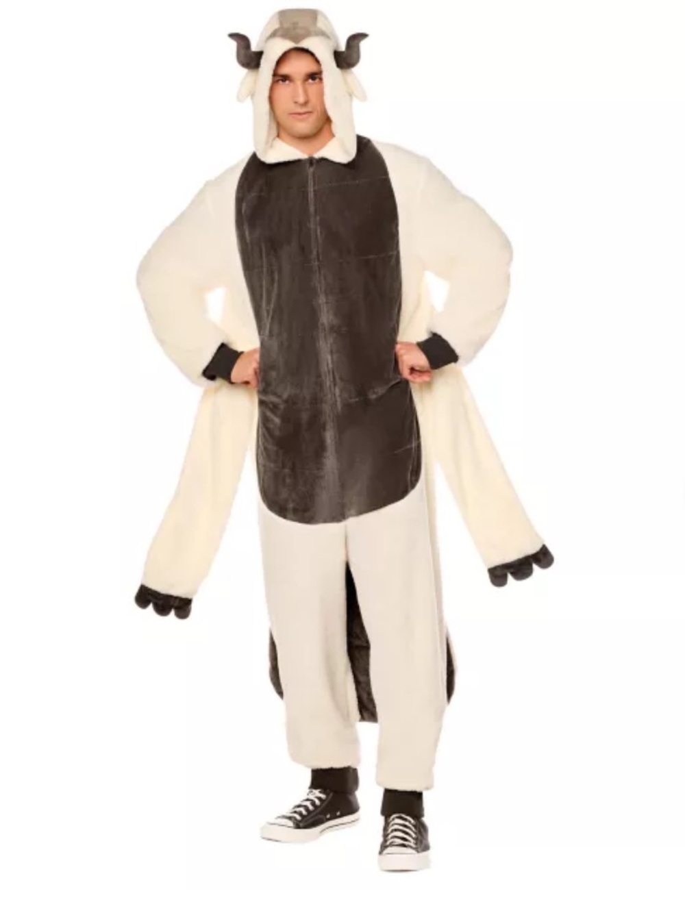 Avatar Appa Flying Bison Cozy Cream and Dark Brown Plush Adult Costume Onesie